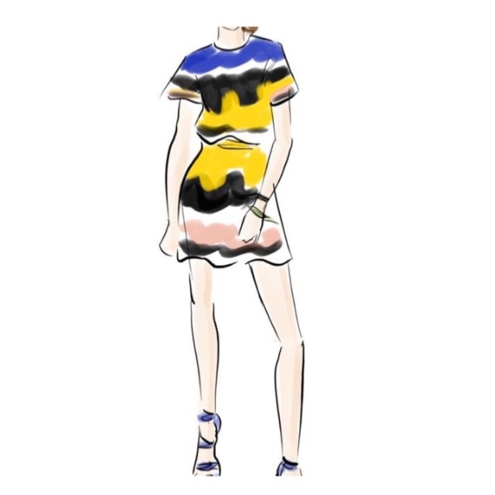 Multi Color "Ice Cream" Cropped Top